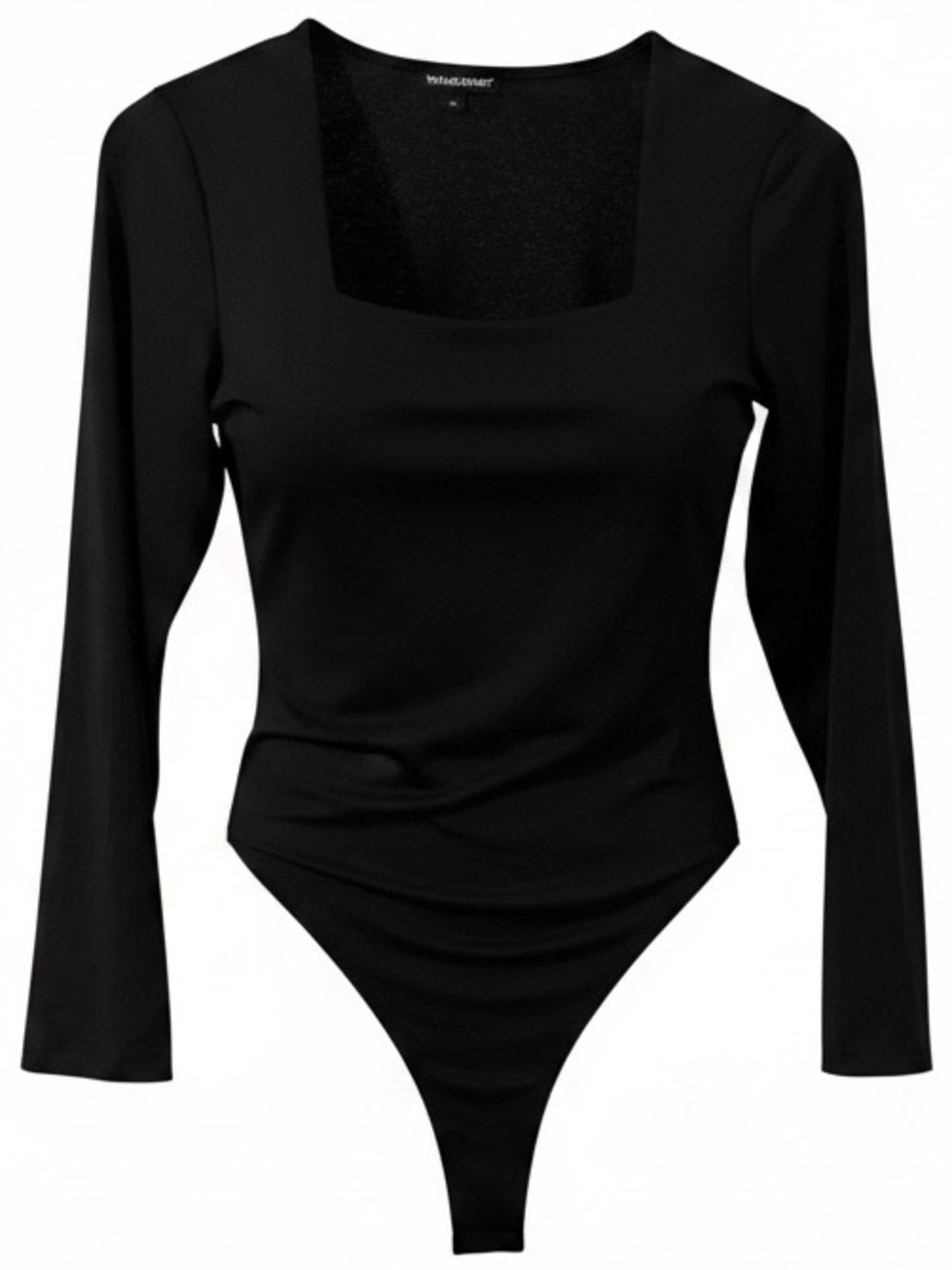 Wearever Black Long Sleeve Square Neck Bodysuit - Size XL